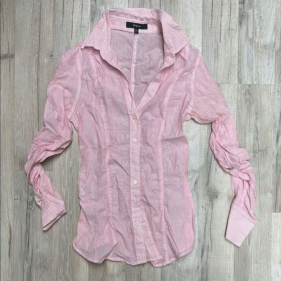 Pink Striped Button-Up Shirt - Picture 1 of 3